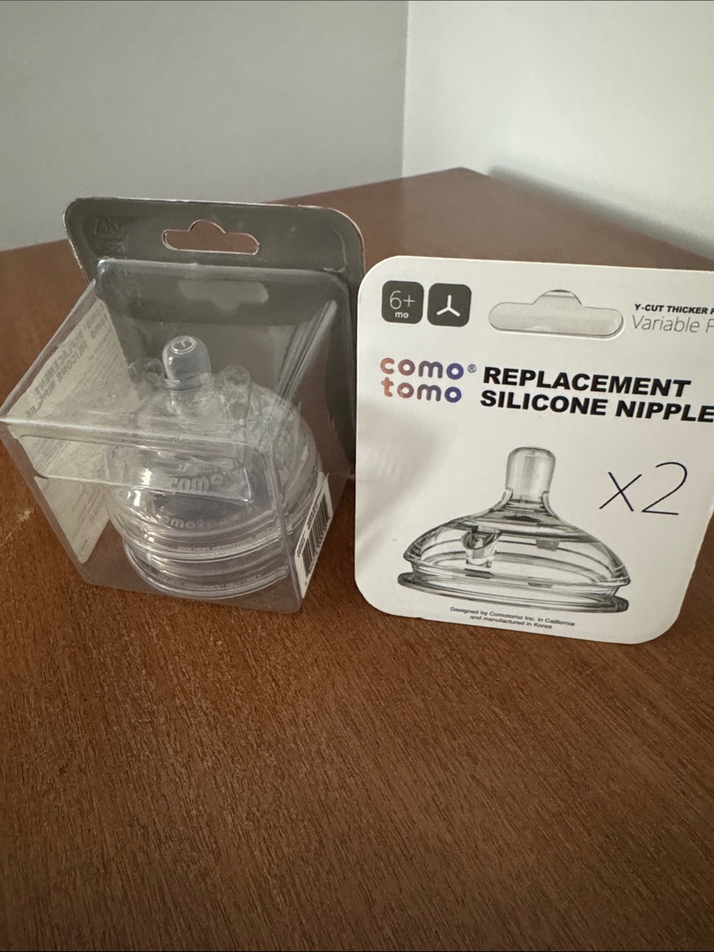 Como Tomo Clear Silicone Baby Bottle Nipples - Pack of 2 Y cut for thicker fluid